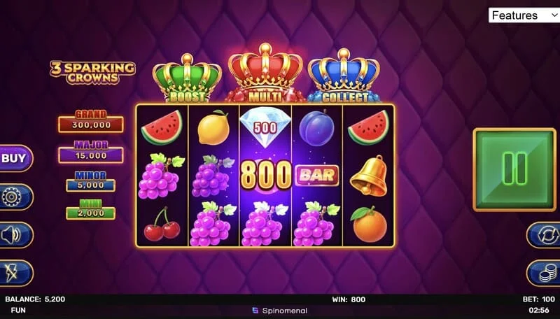 3 Sparking Crowns base game na panalo